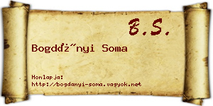 Bogdányi Soma névjegykártya